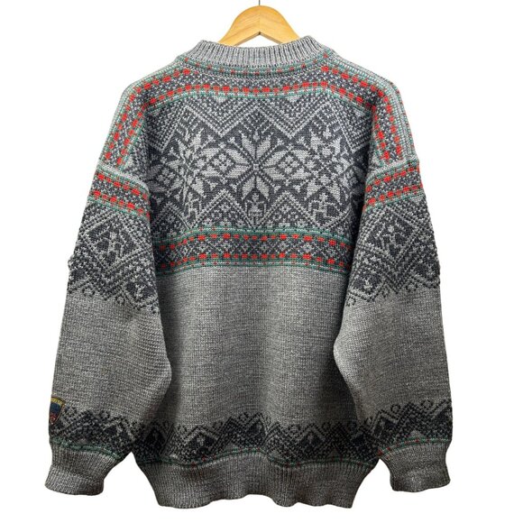 Dale of Norway Thunder Bay 1995 Sweater Mens XL Gray Nordic Wool Knit Fair Isle - Picture 3 of 12